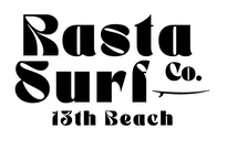 Rasta Surf Co 13th beach brand logo in black retro font